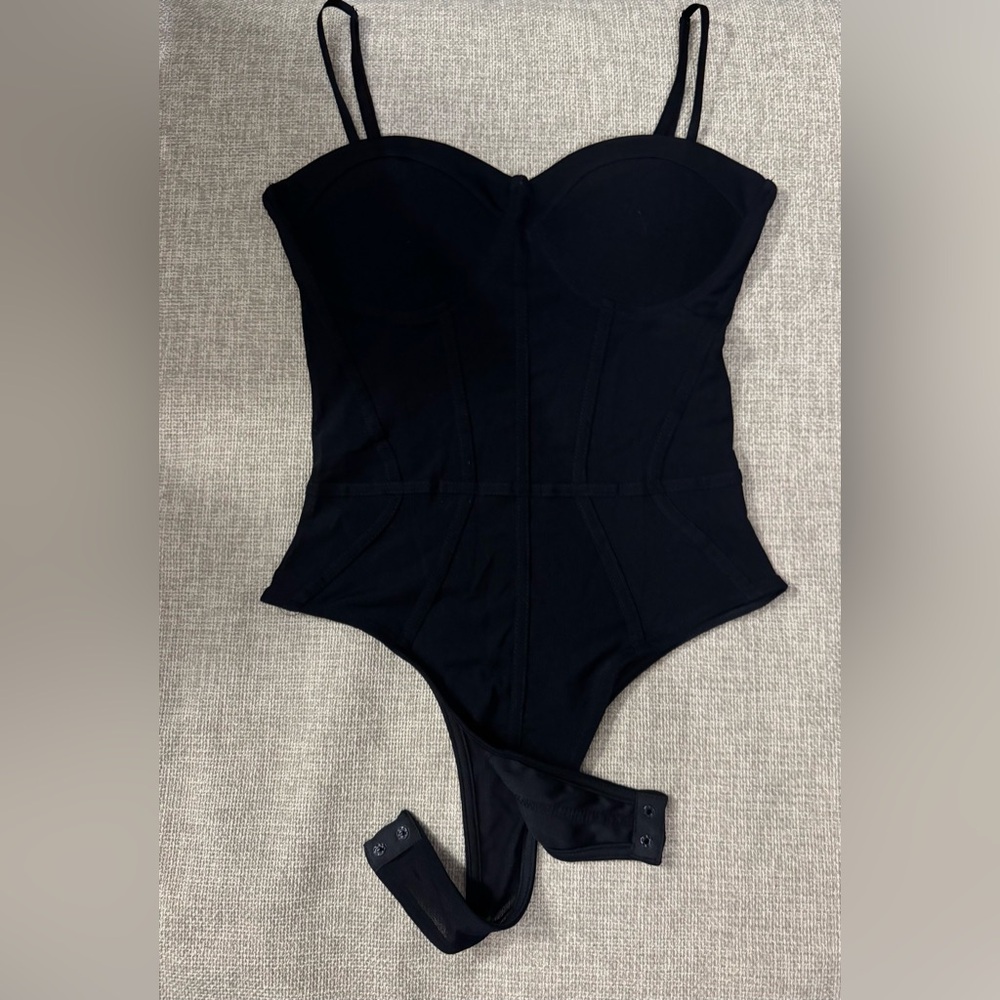 Corset look padded bra with sheer fabric